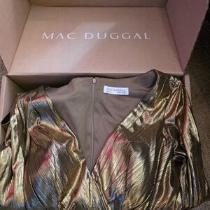 Mac Duggal Metallic Gold Dress